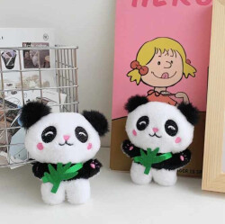 11 Cm Sevimli Panda Anahtarlık 12'li Paket - 2