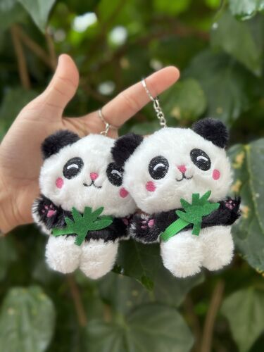 11 Cm Sevimli Panda Anahtarlık 12'li Paket - 1